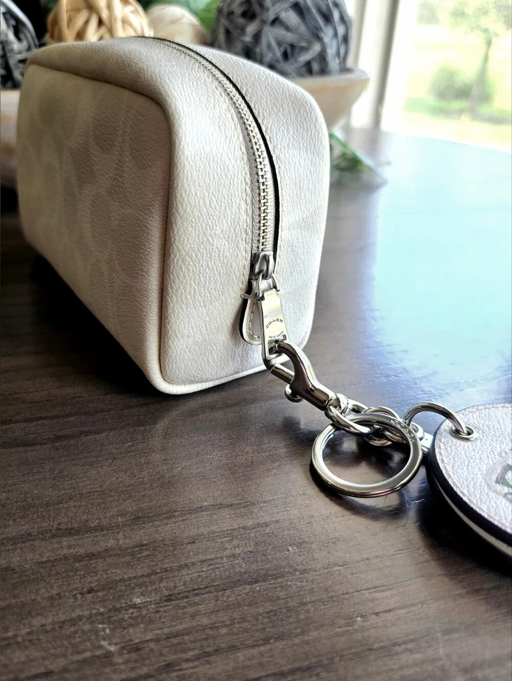 Coach Small Boxy Cosmetic Case and Mirror Bag Charm (Style No. C1751)